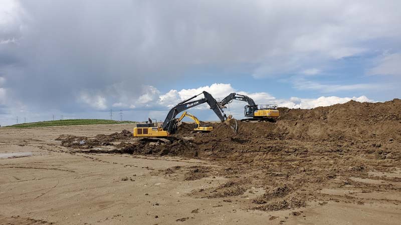Excavators at Waterford, Alberta